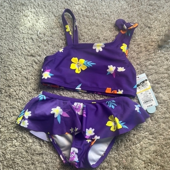 Cat & Jack Other - Cat & Jack Floral Two-Piece Ruffle Swimsuit